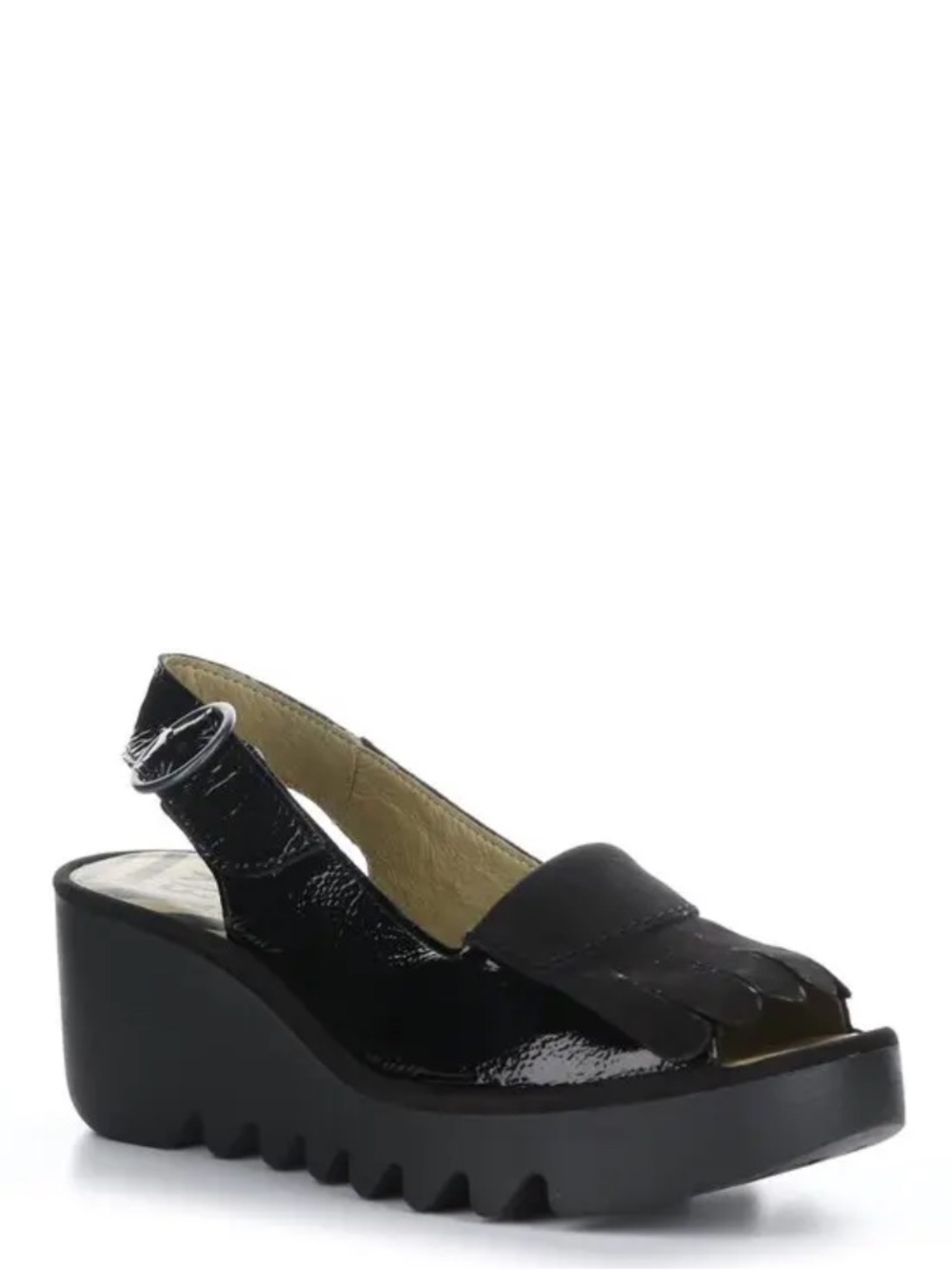 Fly London Bind303Fly Black Luxor/Cupido Sandals Size EU 39
